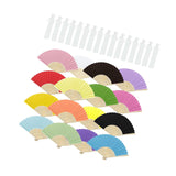 Maxbell 16 Pieces Handheld Paper Fans Blank Handheld Folded Fan for Church Wall Home Multicolor