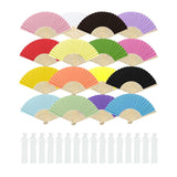 Maxbell 16 Pieces Handheld Paper Fans Blank Handheld Folded Fan for Church Wall Home Multicolor