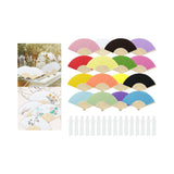 Maxbell 16 Pieces Handheld Paper Fans Blank Handheld Folded Fan for Church Wall Home Multicolor