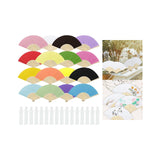 Maxbell 16 Pieces Handheld Paper Fans Blank Handheld Folded Fan for Church Wall Home Multicolor
