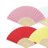 Maxbell 16 Pieces Handheld Paper Fans Blank Handheld Folded Fan for Church Wall Home Multicolor