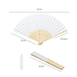 Maxbell 16 Pieces Handheld Paper Fans Blank Handheld Folded Fan for Church Wall Home Multicolor