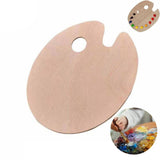 Maxbell Wood Painting Palette Board Beginners DIY Watercolor Paint Color Mixing Tray Oval 24x30cm