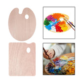 Maxbell Wood Painting Palette Board Beginners DIY Watercolor Paint Color Mixing Tray Oval 24x30cm