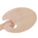 Maxbell Wood Painting Palette Board Beginners DIY Watercolor Paint Color Mixing Tray Oval 24x30cm