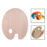 Maxbell Wood Painting Palette Board Beginners DIY Watercolor Paint Color Mixing Tray Oval 24x30cm
