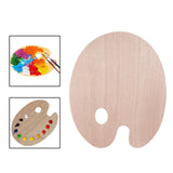 Maxbell Wood Painting Palette Board Beginners DIY Watercolor Paint Color Mixing Tray Oval 24x30cm