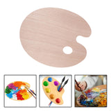 Maxbell Wood Painting Palette Board Beginners DIY Watercolor Paint Color Mixing Tray Oval 24x30cm