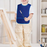 Maxbell Toddlers Weaning Feeding Apron Comfortable Art Apron for Baby Boys Girls Kids Blue
