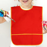 Maxbell Toddlers Weaning Feeding Apron Comfortable Art Apron for Baby Boys Girls Kids Red