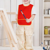 Maxbell Toddlers Weaning Feeding Apron Comfortable Art Apron for Baby Boys Girls Kids Red