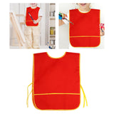 Maxbell Toddlers Weaning Feeding Apron Comfortable Art Apron for Baby Boys Girls Kids Red