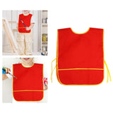 Maxbell Toddlers Weaning Feeding Apron Comfortable Art Apron for Baby Boys Girls Kids Red