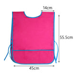 Maxbell Toddlers Weaning Feeding Apron Comfortable Art Apron for Baby Boys Girls Kids Dark Red