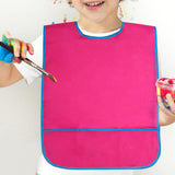 Maxbell Toddlers Weaning Feeding Apron Comfortable Art Apron for Baby Boys Girls Kids Dark Red