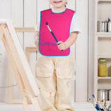 Maxbell Toddlers Weaning Feeding Apron Comfortable Art Apron for Baby Boys Girls Kids Dark Red