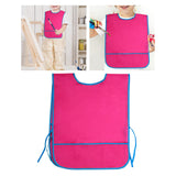 Maxbell Toddlers Weaning Feeding Apron Comfortable Art Apron for Baby Boys Girls Kids Dark Red