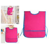 Maxbell Toddlers Weaning Feeding Apron Comfortable Art Apron for Baby Boys Girls Kids Dark Red