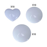 Maxbell 10x Blank Brooch Tray Badge DIY PP Button Maker for Clothes Exhibition Shoes 4.8cm Heart