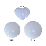Maxbell 10x Blank Brooch Tray Badge DIY PP Button Maker for Clothes Exhibition Shoes 4.8cm Heart