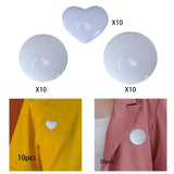 Maxbell 10x Blank Brooch Tray Badge DIY PP Button Maker for Clothes Exhibition Shoes 4.8cm Heart
