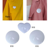 Maxbell 10x Blank Brooch Tray Badge DIY PP Button Maker for Clothes Exhibition Shoes 4.8cm Heart