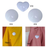 Maxbell 10x Blank Brooch Tray Badge DIY PP Button Maker for Clothes Exhibition Shoes 4.8cm Heart