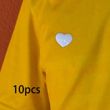 Maxbell 10x Blank Brooch Tray Badge DIY PP Button Maker for Clothes Exhibition Shoes 4.8cm Heart