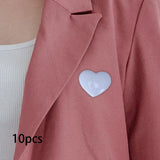 Maxbell 10x Blank Brooch Tray Badge DIY PP Button Maker for Clothes Exhibition Shoes 4.8cm Heart
