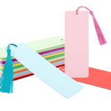 Maxbell 100Pcs Blank Color Bookmarks with Colorful Tassels for Holiday Party Wedding