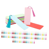 Maxbell 100Pcs Blank Color Bookmarks with Colorful Tassels for Holiday Party Wedding