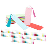 Maxbell 100Pcs Blank Color Bookmarks with Colorful Tassels for Holiday Party Wedding