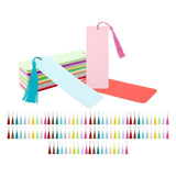 Maxbell 100Pcs Blank Color Bookmarks with Colorful Tassels for Holiday Party Wedding