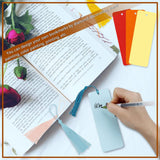Maxbell 100Pcs Blank Color Bookmarks with Colorful Tassels for Holiday Party Wedding