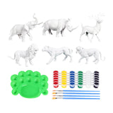 Maxbell Animal Painting Kit Drawing DIY Paint Unpainted for Kids Ages 4-6 Girls Boys