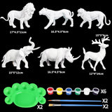 Maxbell Animal Painting Kit Drawing DIY Paint Unpainted for Kids Ages 4-6 Girls Boys