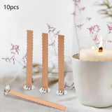 Maxbell 10 Pieces Wooden Candle Wicks Device Replace Smokeless for Candle DIY Making