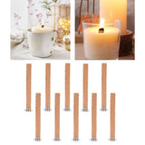 Maxbell 10 Pieces Wooden Candle Wicks Device Replace Smokeless for Candle DIY Making