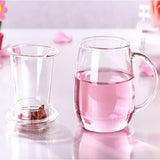 Maxbell Glass Tea Infuser Cup with Tea Strainer and Lid Durable Heat-resistant