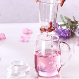 Maxbell Glass Tea Infuser Cup with Tea Strainer and Lid Durable Heat-resistant