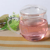 Maxbell Glass Tea Infuser Cup with Tea Strainer and Lid Durable Heat-resistant