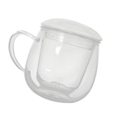 Maxbell Glass Tea Infuser Cup with Tea Strainer and Lid Durable Heat-resistant