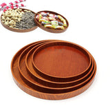 Maxbell 4 pieces Hotel Restaurant Wood Round Shape Food Cake Serving Tray Container