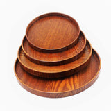 Maxbell 4 pieces Hotel Restaurant Wood Round Shape Food Cake Serving Tray Container