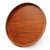 Maxbell 4 pieces Hotel Restaurant Wood Round Shape Food Cake Serving Tray Container