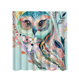 Maxbell Extra Long Fabric Bath Shower Curtain 12 Hooks Bathroom Use Owl