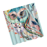 Maxbell Extra Long Fabric Bath Shower Curtain 12 Hooks Bathroom Use Owl