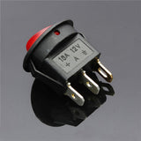 Maxbell Round Rocker Switch Third Gear Three Foot Pin Switch Position Twist  Red