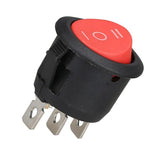 Maxbell Round Rocker Switch Third Gear Three Foot Pin Switch Position Twist  Red