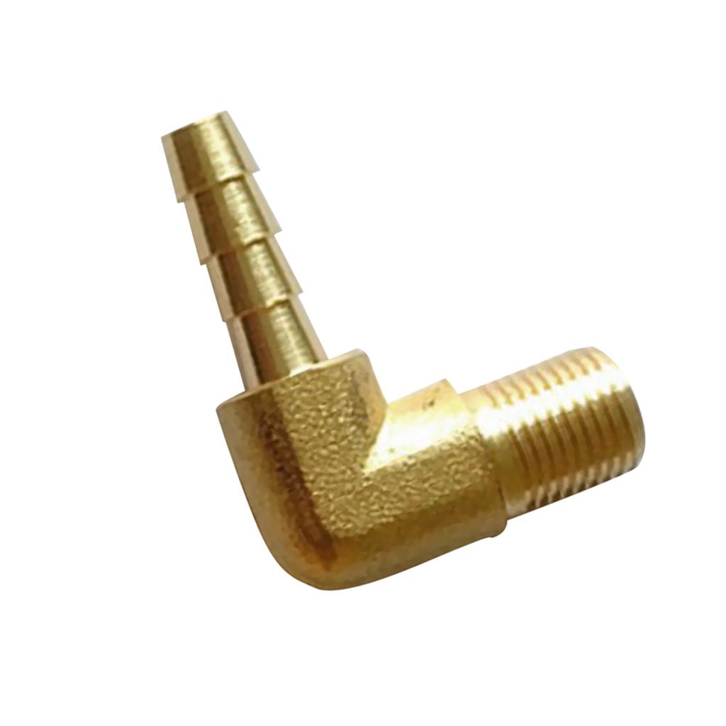 Maxbell 1/8 BSP to 6mm Brass 90 Degree Male Elbow Barbed Hose Tail Pipe Gas Fittings